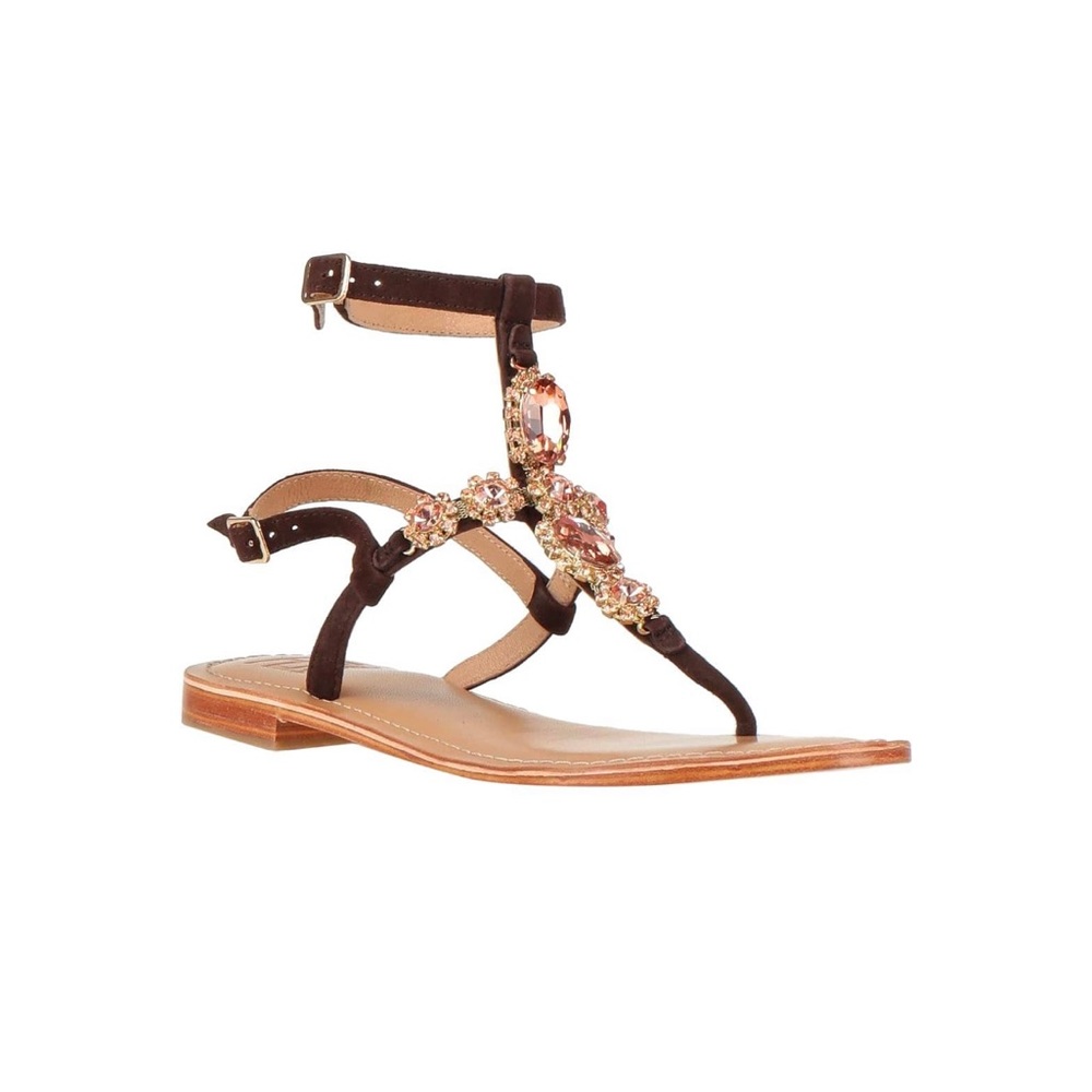 Rhinestones T-strap sandals